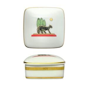 Cartier “La Maison De Louis Cartier” Porcelain Square Trinket Box & Lid 2 1/4”